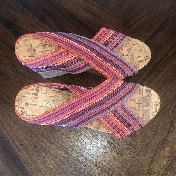 Montego Bay multicolor boho criss-cross wedges - Picture 2 of 5